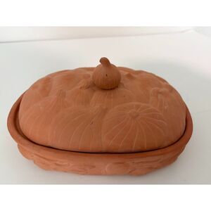 12" oval terra cotta garlic roaster